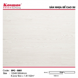 Sàn nhựa hèm khóa 4mm đế cao su Kosmos SPC 5001